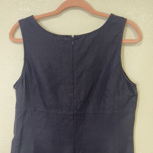 Vestido recto Old Navy para mujer azul mantequilla de lino forrado cremallera trasera Y2K minimalista 8 - Imagen 3 de 9