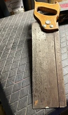 Warranted Superior Saw 12" Blade Miter Back Hand Vintage Tool Wood Handle