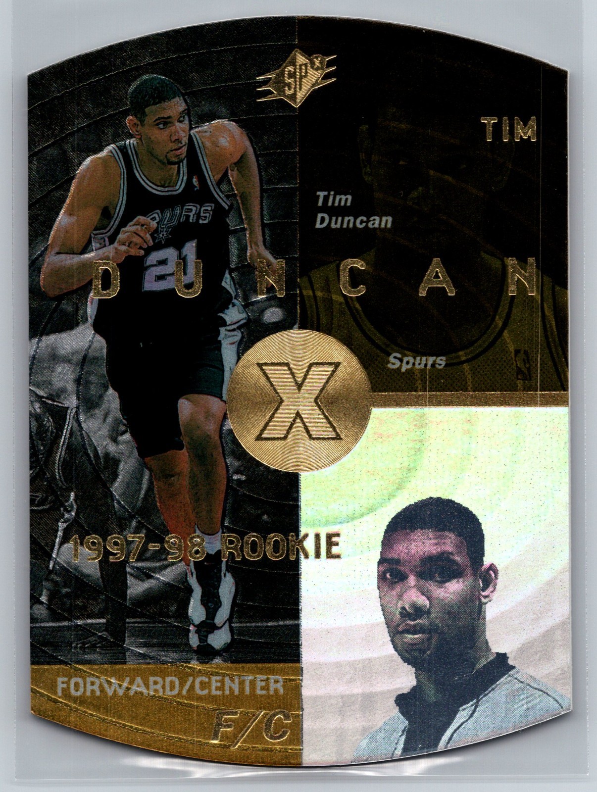 TIM DUNCAN 1997 SPX RC #37 ROOKIE GOLD SAN ANTONIO SPURS
