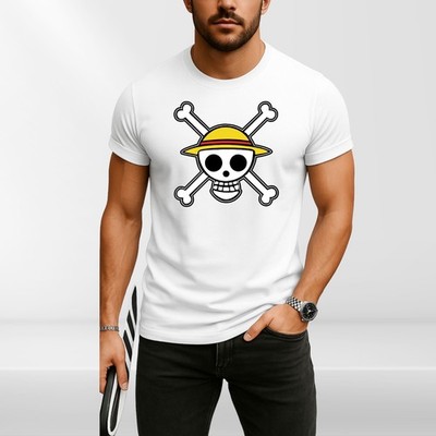 Anime One Piece Strohhut Piraten Flagge japanisches T-Shirt Erwachsene, Jugendliche & Kinder