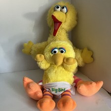 Vintage 1983 Sesame Street Baby and 1986 Big Bird Playskool Stuffed Plush Toys