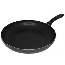 IMUSA  12in Charcoal Aluminum Nonstick Fry Pan with Soft Touch Handle, Black