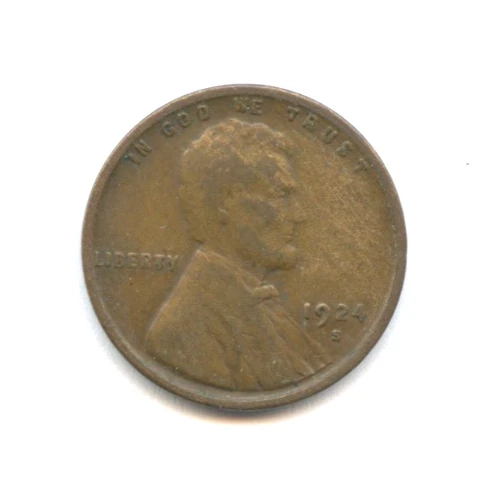 1924-S Lincoln Cent - Very Fine Condition, Free Shipping