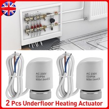 2X Electric Underfloor Heating Manifold Actuator Normally Open AC 230V IP54 UK