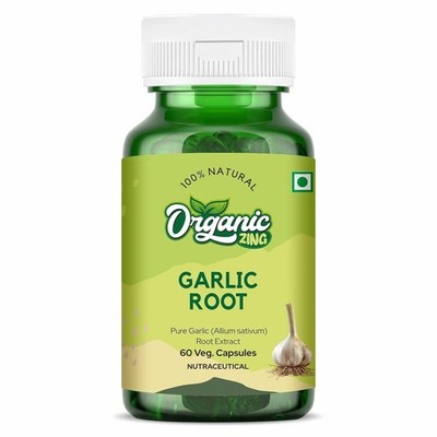 Bio Zing Knoblauchwurzel Extrakt 600mg Kapseln, 60 pflanzliche Kapseln.