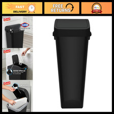 12 Gallon Black Trash Can with Clorox Odor Protection Linkable Swing Top Bin f
