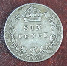1904 Edward VII - Silver Sixpence - In collectable condition.