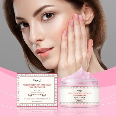 Rose Clay Mask, Deep Cleansing & Pore Minimizer, Detox Facial Mask