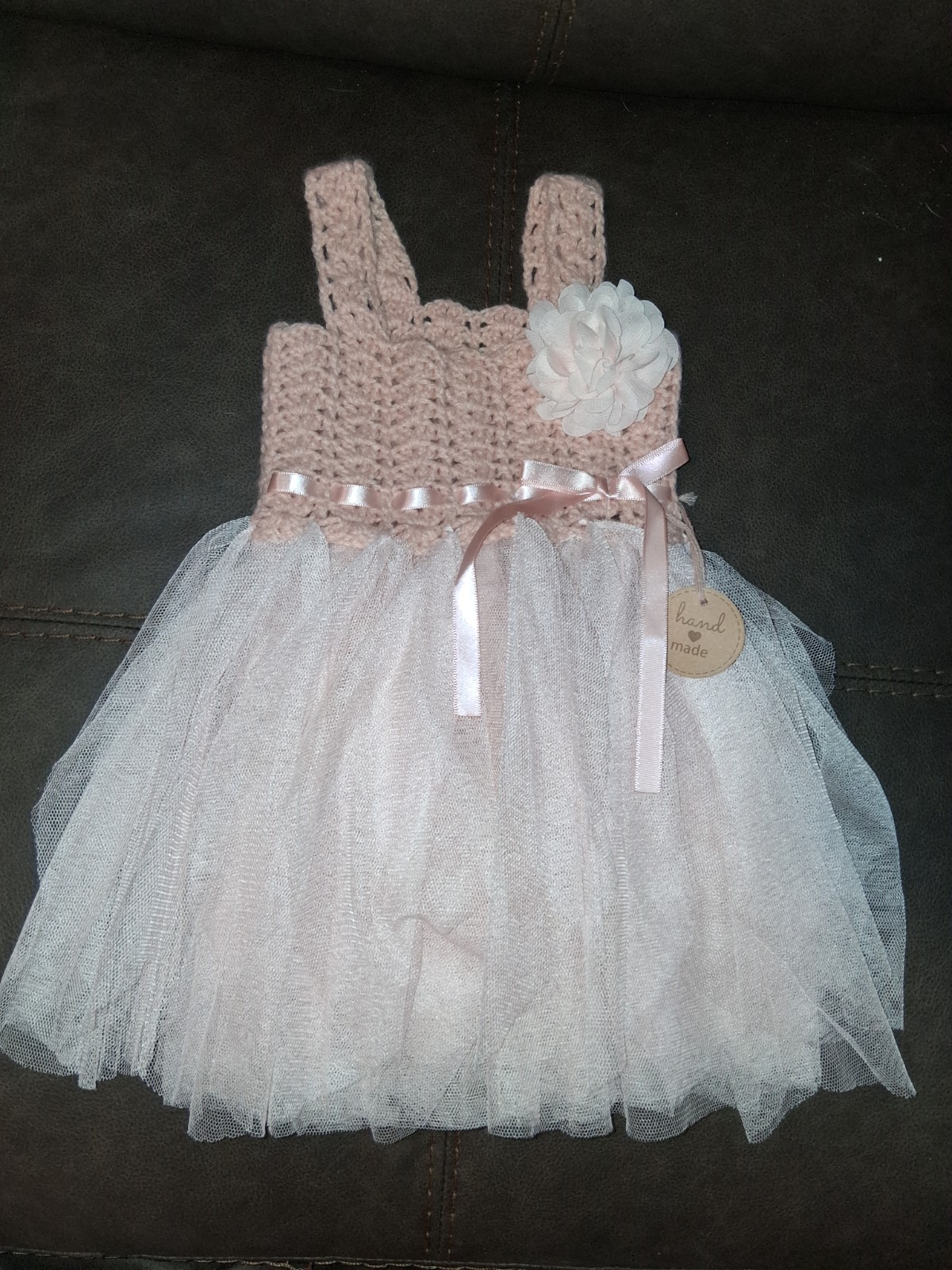 Elly and Emmy Pink Crocheted Tulle My First Dress Tutu 0-6 Months Baby Girl NWT