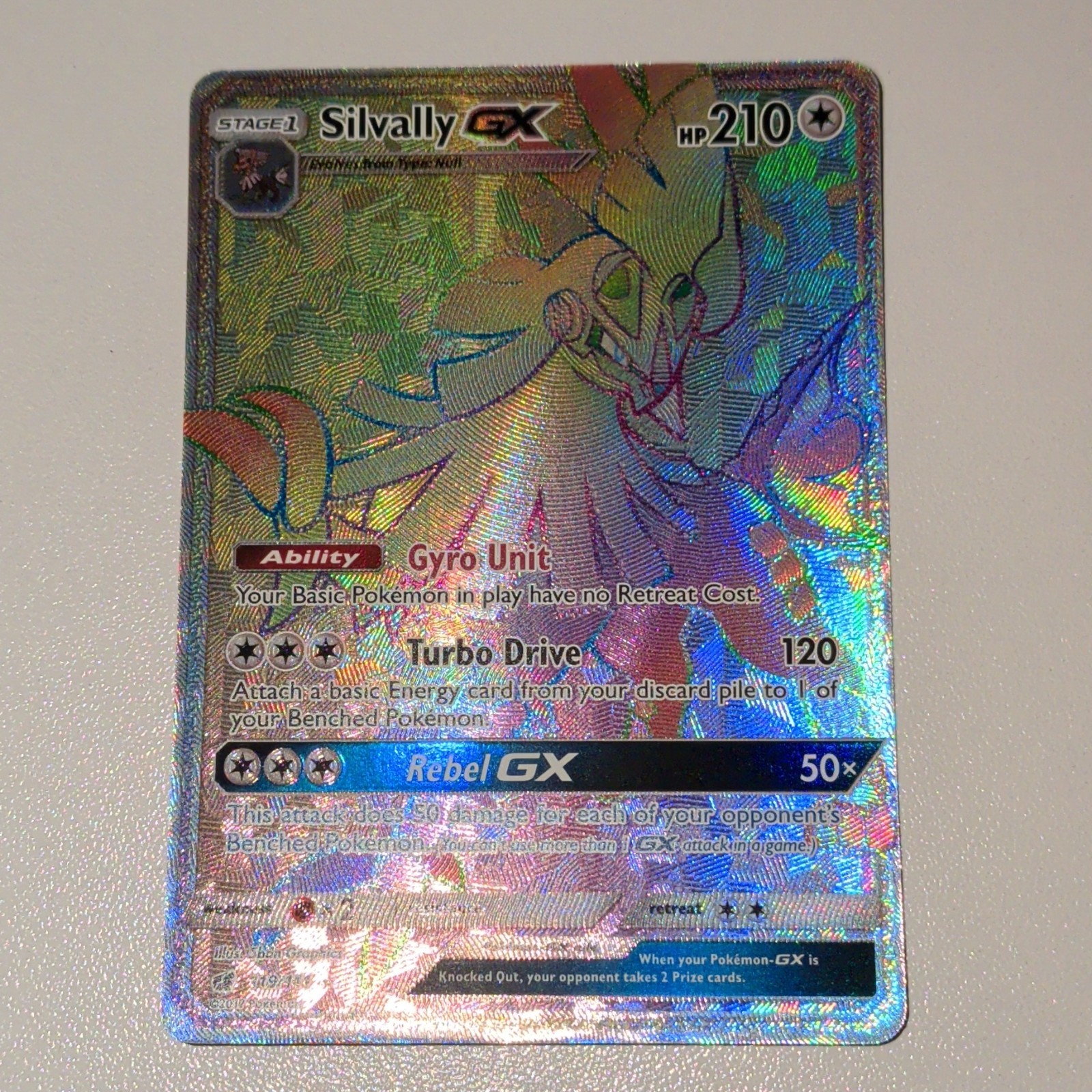 Pokémon Silvally GX 119/111 SM-Crimson Invasion Secret Rare Full Art Holo 210 HP