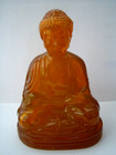 Art Deco Gillinder Brother Glass Co.Amber Slag Glass Buddha ~ 1930 ~ Paperweight — photo 1
