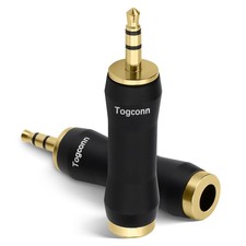 Togconn 1/8 Inch to 1/4 Adapter 2 Pack, 3.5mm TRS Male 6.35mm Female