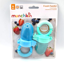 Munchkin Baby Fresh Food and Fruit Mesh Feeder 2-Pack Blue/ Mint Teether