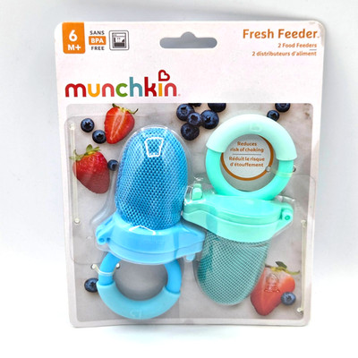 Munchkin Baby Fresh Food and Fruit Mesh Feeder 2-Pack Blue/ Mint Teether