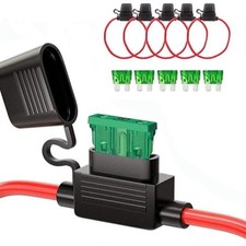 12 AWG Inline Fuse Holder with 30A ATC/ATO Blade Fuse, 5 Pack