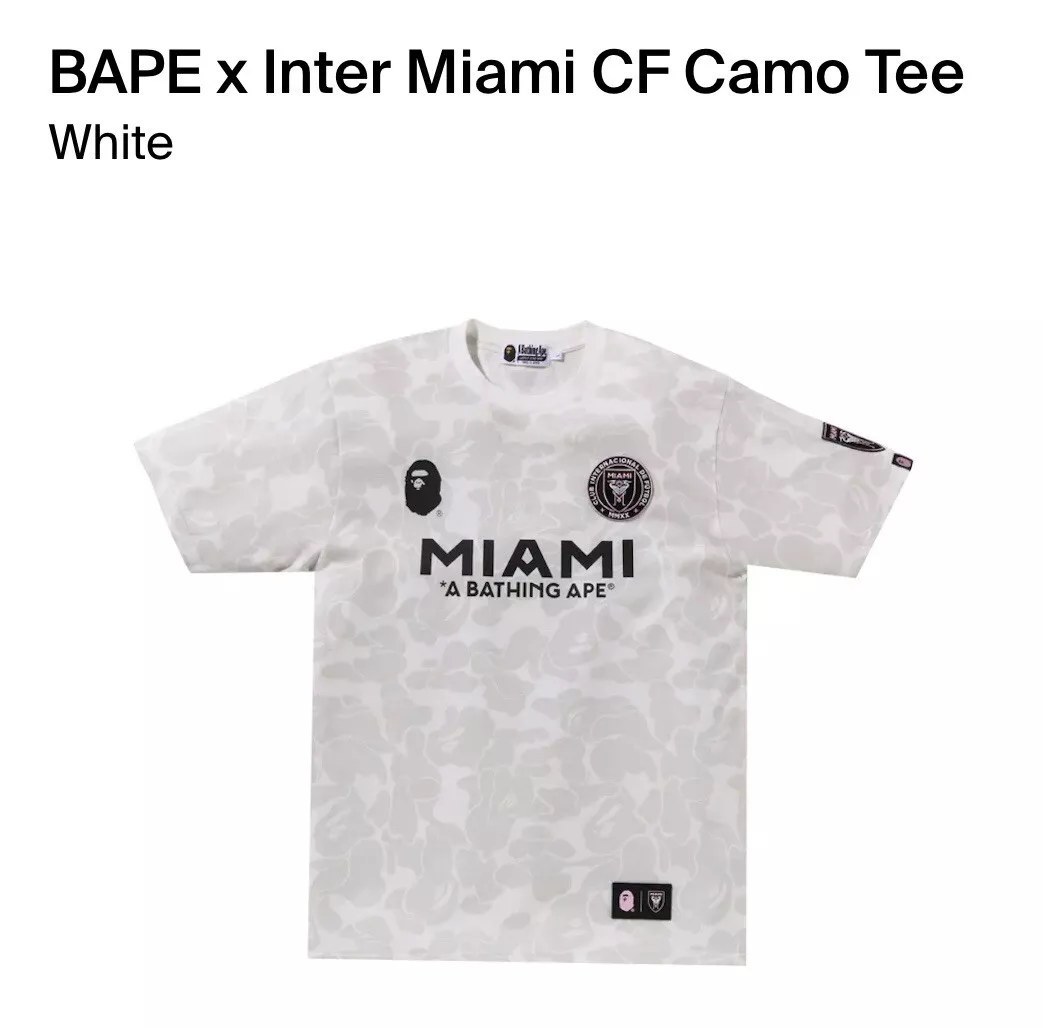 BAPE X INTER MIAMI CF WHITE CAMO TEE - SMALL *IN HAND* Ready To Ship