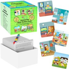 Secuencia para niños: tarjetas de rutina diaria; material de terapia del habla