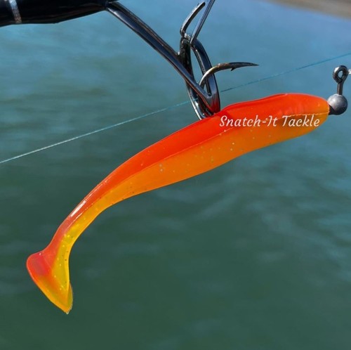 Soft Plastic Fishing Lure Curly Tail Paddle Tail Bream Grub Worm Tackle Jig head - Picture 37 of 74