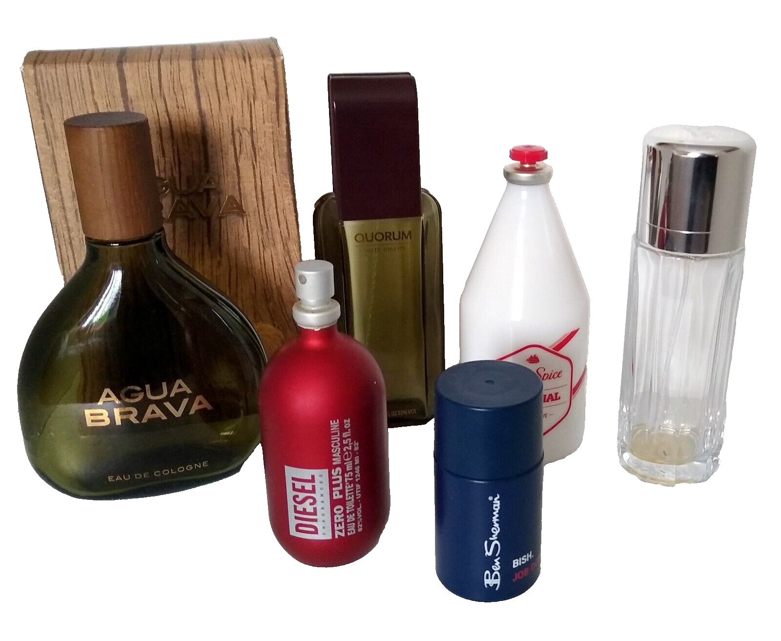 Empty Perfume Aftershave Bottles Agua Brava Diesel Quorum Calvin Klein Old Spice