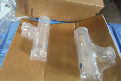 #ad #ad Lot of 2 Corning Pyrex 2quot; x 1 1 2quot; Single Sanitary Tee Glass Drainline Pipe LPBP $39.95