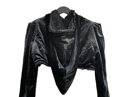 Gothic Renaissance Hooded Capelet Shrug Velvet Witch Goth Punk Rave Raver Steam - Picture 10 of 12