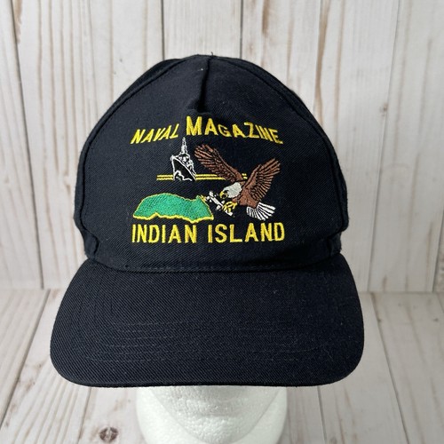 Mütze Kappe Marine Magazin Indian Island Druckknopflasche verstellbar US Navy