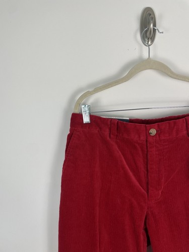 Nwt Men Vineyard Vines Red Ribbed Slim Fit Corduroy Breaker Pants Size 32x32 - Picture 6 of 11