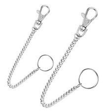 2Pcs Chain Belt Set, Wallet Chain, Pants Chain, Pocket Chain with Keyring for