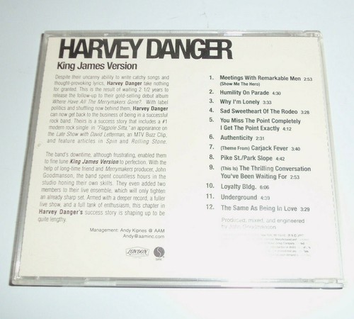 Harvey Danger King James Version ADVANCE copy promo CD alt rock indie London - Picture 3 of 5