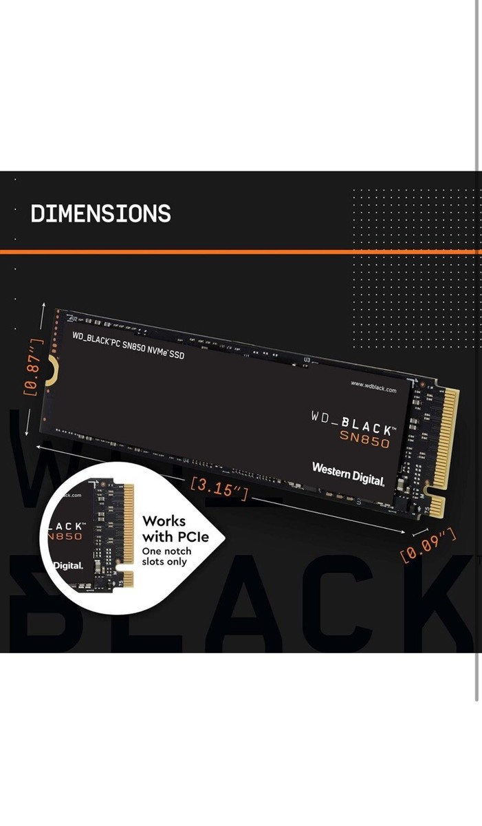 Western Digital Black SN850 1TB M.2 NVMe Internal SSD