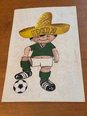 1970 MEXICO FIFA WORLD CUP Juanito MASCOT LARGE DECAL IN ORIGINAL