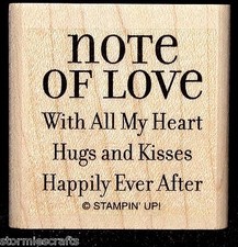Happily Ever After Rubber Stamp Single Note of Love Stampin Up Lots of Thoughts