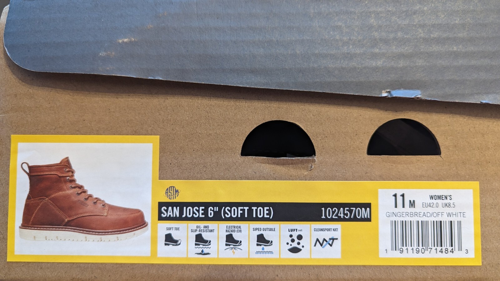 KEEN San Jose 6" Soft Toe Work BOOTS NIB Mens 9.5  Women's 11  Gingerbread