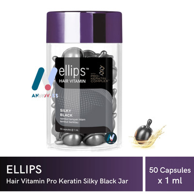 ELLIPS Hair Vitamin Pro Keratin Silky Black Hair Soft Aloe Vera Nourish 50 Caps