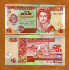 Belize, 5 Dollars, 2022, QEII, P-67i, UNC