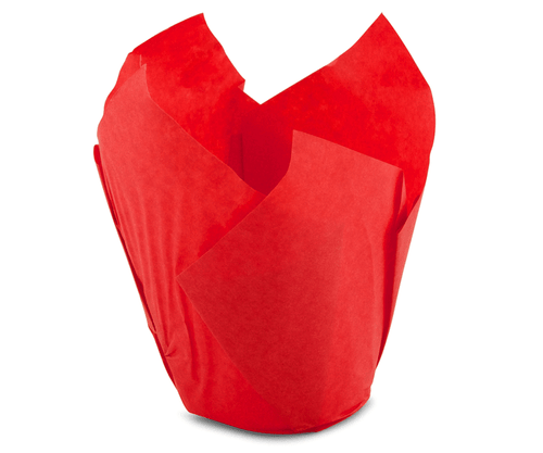 50 estuches para pasteles con forma de tulipán rojo envolturas para hornear - Navidad - Imagen 2 de 2