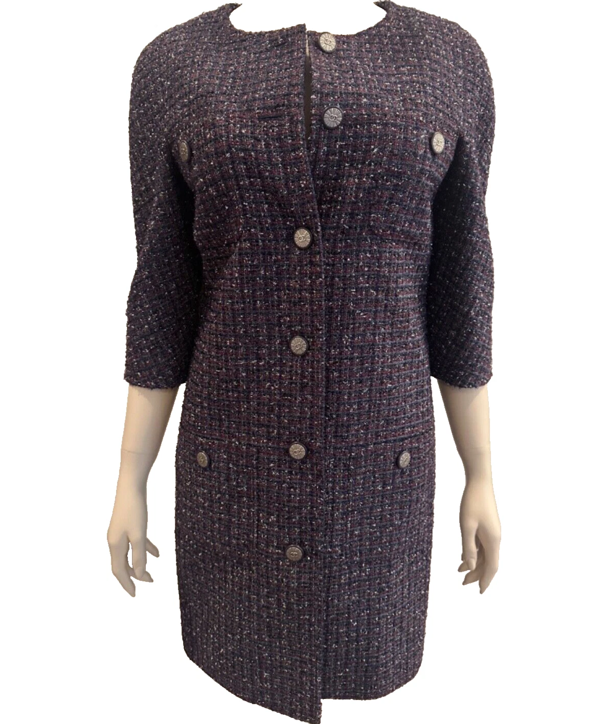 Abito giacca cappotto tweed classico Chanel taglia 36