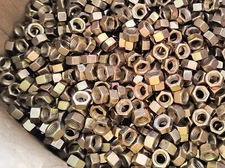 1x Hexagon Nut M8 SW12 Yellow Zinc Plated, Reduced Key Width 12, NOS