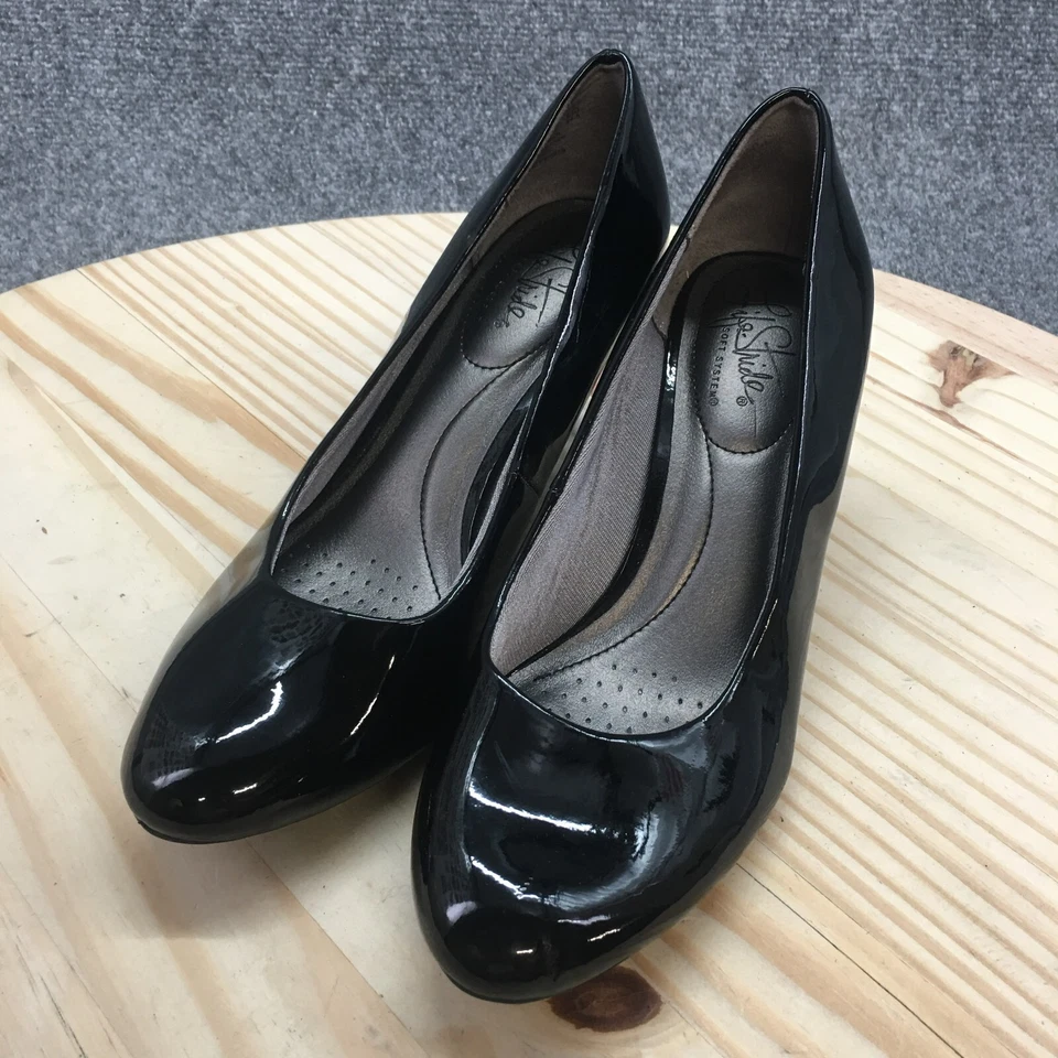 LifeStride 鞋女式 7.5 M Parigi 高跟鞋黑色人造皮革高跟鞋休闲 — 第 3/4 张图片