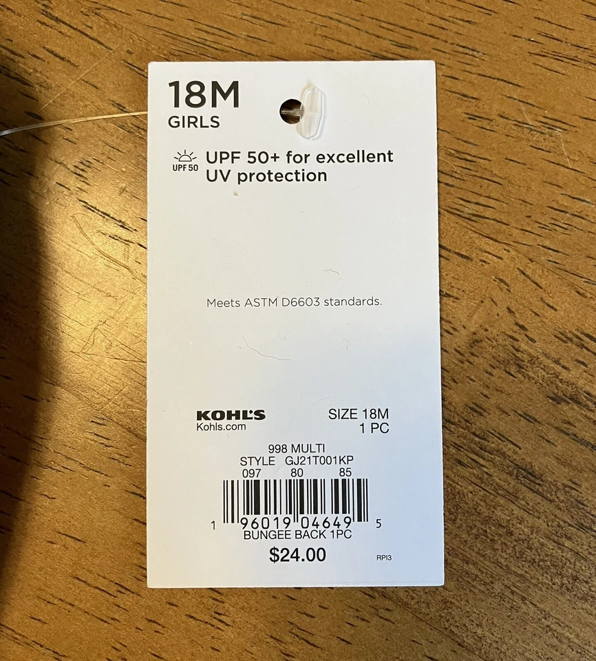 $24 NWT 18m girls one-piece tie dye heart Swimsuit / Bathing Suit ~ 18 months - Image 4 of 4