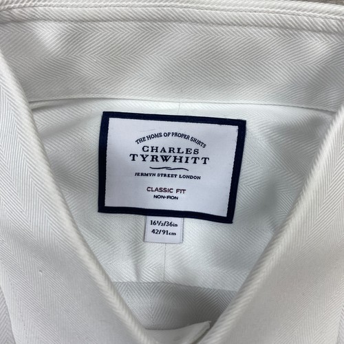 Charles Tyrwhitt Oxford Button Shirt 16.5 White Preppy 36 Outdoors Formal Preppy - Picture 4 of 13
