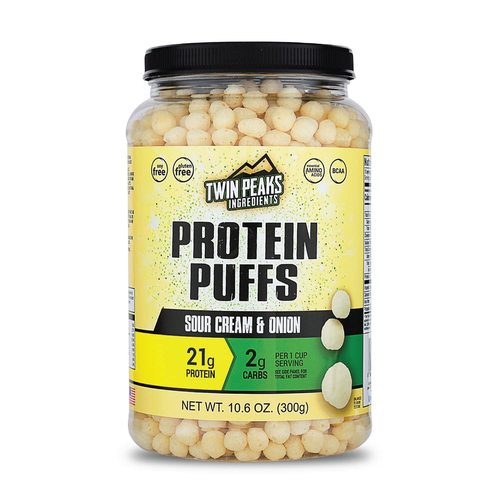 Twin Peaks Protein Puffs - (Sour Cream & Onion), Keto Friendly, Low Carb Snack (