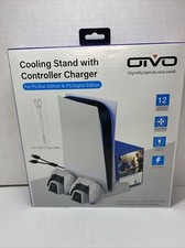 Oivo Supporto Per Ps5/Slim/Pro Con Ventola Di Raffreddamento, Ricarica Controller PS5, PS5 Supporto Verticale Con Indicatori Led E Conservazione Per 14 Giochi Per Playstation 5-image