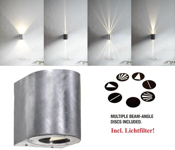 Design Led AußEnwandleuchte Canto Nordlux 2X6W 500Lm 3000K Wandleuchte Verzinkt-image