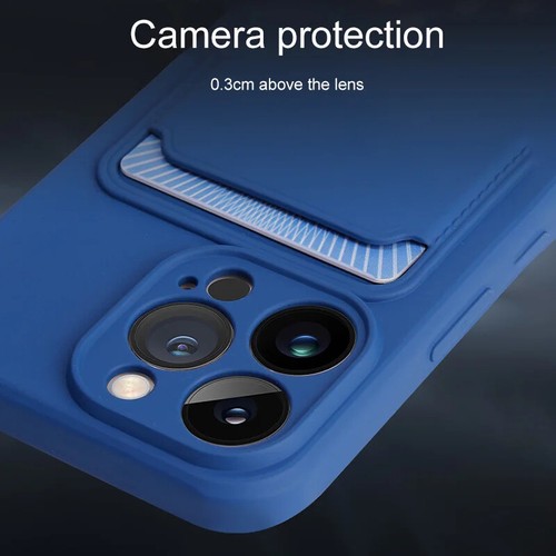 Silicone Case Cover With Card Slot Holder For iPhone15 14 16 12 Pro Max 13 Mini - Picture 5 of 22