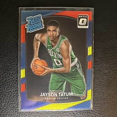 Jayson Tatum 2017-18 Optic Rated Rookie RC #198 Red Yellow Blue RYB Prizm *SP*