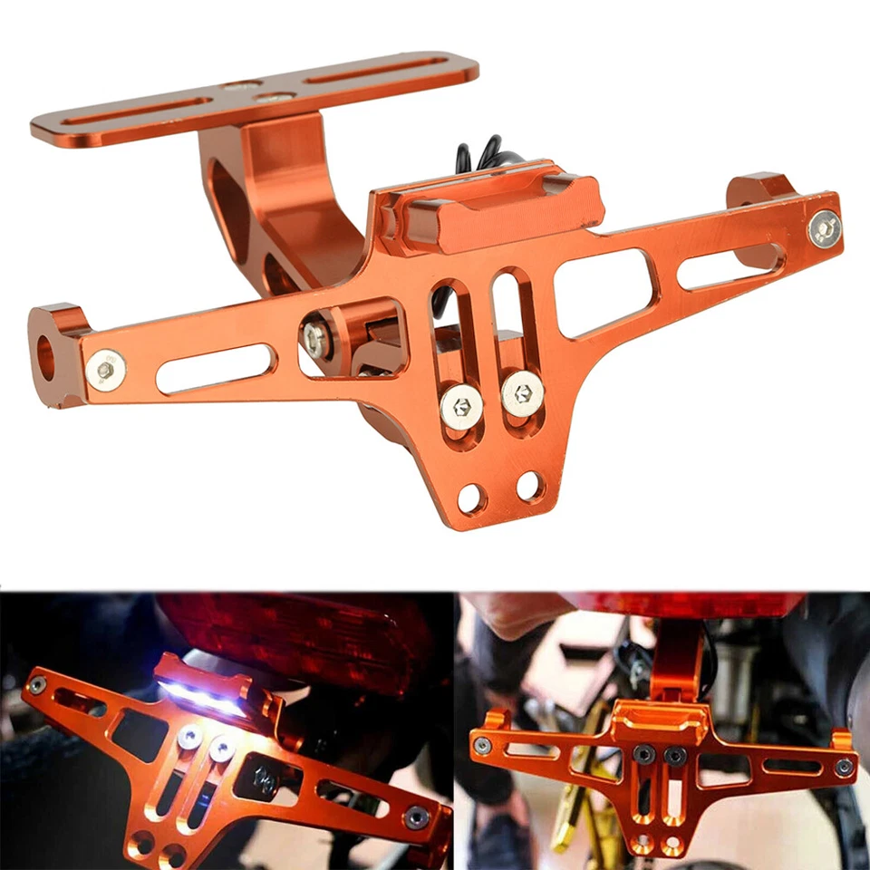 Kit eliminador guardabarros soporte matrícula moto 125 200 250 390 naranja Foto 2 de 4