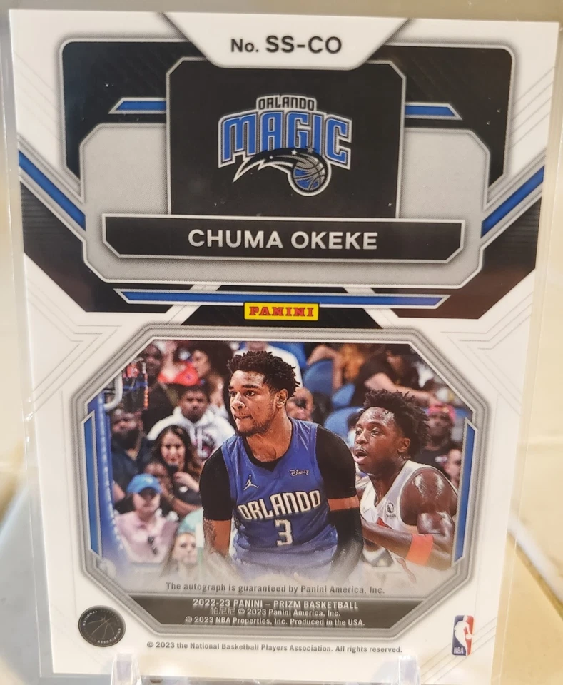 CHUMA OKEKE 2022 PRIZM Autograph Card AUTO ORLANDO MAGIC #SS-CO Auburn Tigers SP - Image 2 of 2