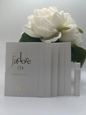 Dior J'adore L'Or Essence de Parfum Carded Sample Spray .03 oz. / 1 ml x6 NEW