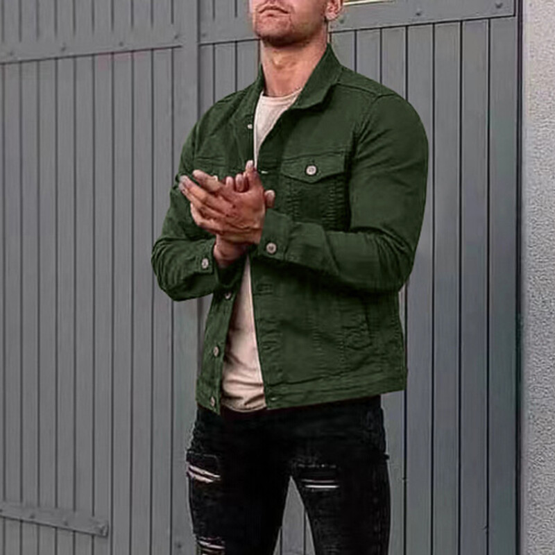 Men's Denim Jacket - Multi-Pocket Design, Spring & Autumn Outerwear